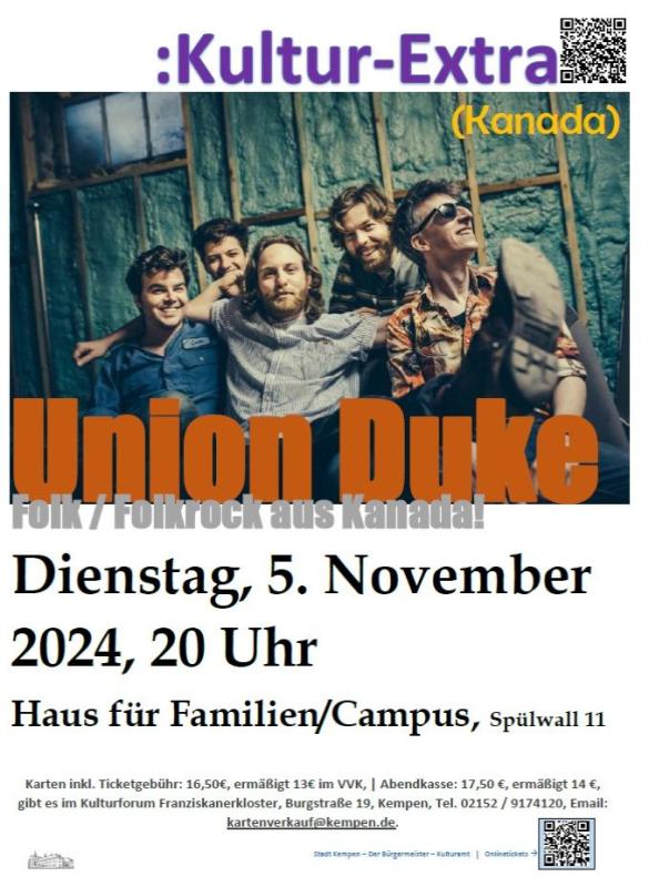 Plakatmotiv Union Duke Kultur-Extra, © Bettina Klapheck, Kulturamt Kempen